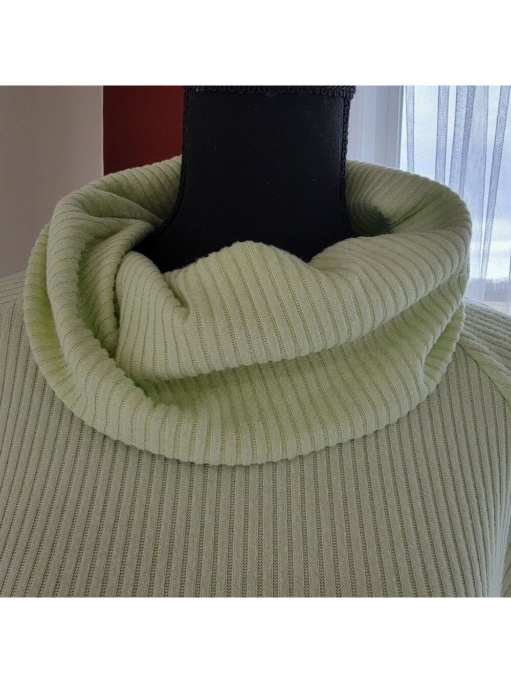 Sonoma Chartreuse Lightweight Cowlneck Sweater Size XL EUC - Picture 2 of 9